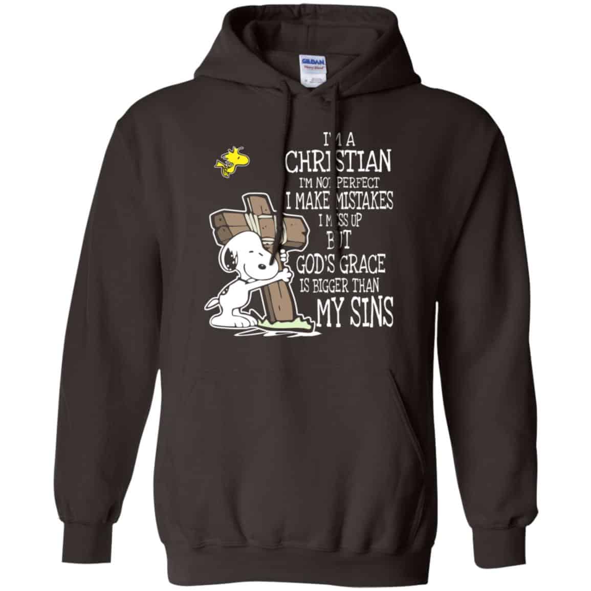 Snoopy: I’m Christian I’m Not Perfect I Make Mistakes I Mess Up But God’s Grace Is Bigger Than My Sins Shirt, Hoodie, Tank