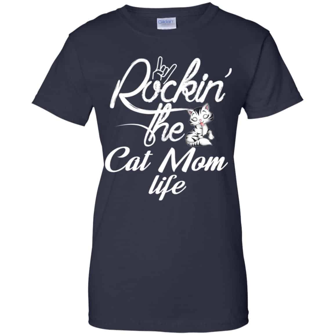 Rockin’ The Cat Mom Life Shirt, Hoodie, Tank