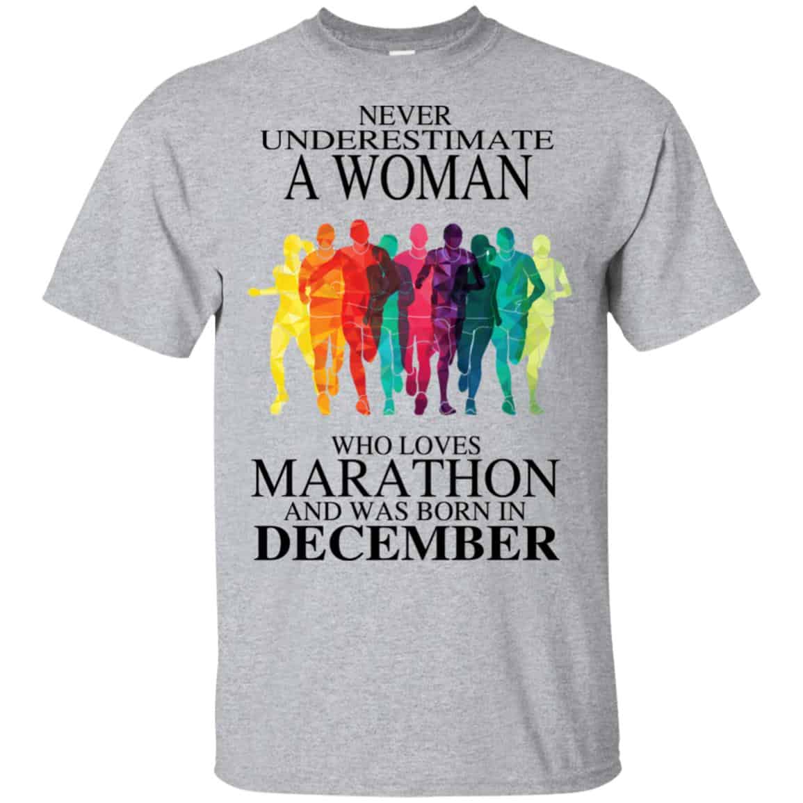 A Woman Who Loves Marathon And Was Born In December T-Shirts, Hoodie, Tank