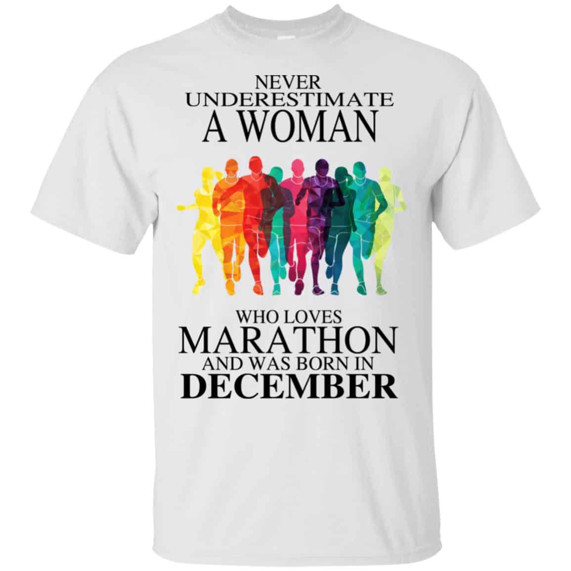 A Woman Who Loves Marathon And Was Born In December T-Shirts, Hoodie, Tank
