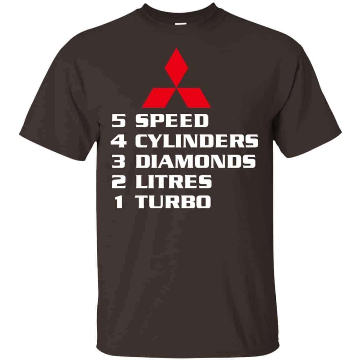 5 Speed 4 Cylinders 3 Diamonds 2 Litres 1 Turbo Mitsubishi Shirt, Hoodie, Tank