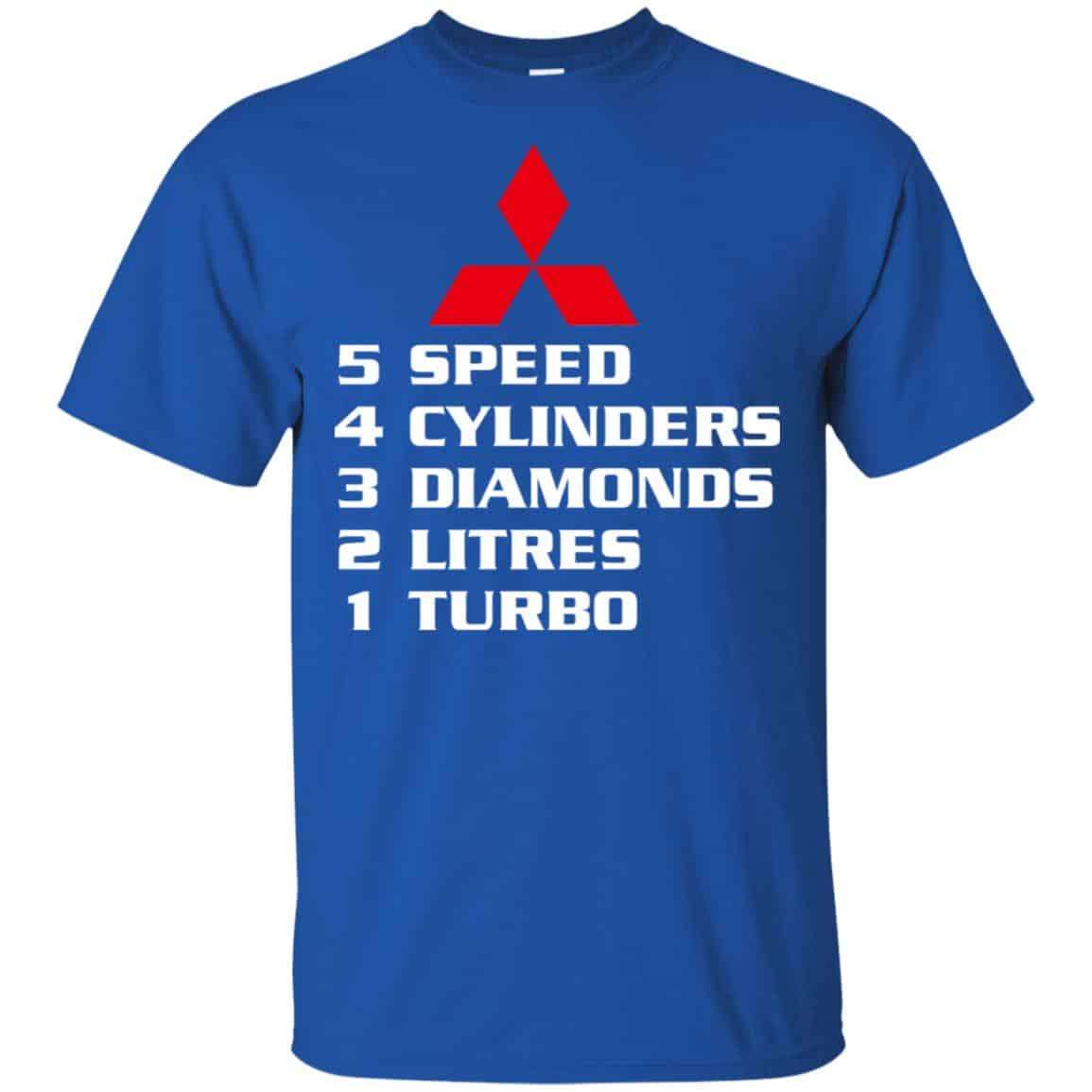 5 Speed 4 Cylinders 3 Diamonds 2 Litres 1 Turbo Mitsubishi Shirt, Hoodie, Tank