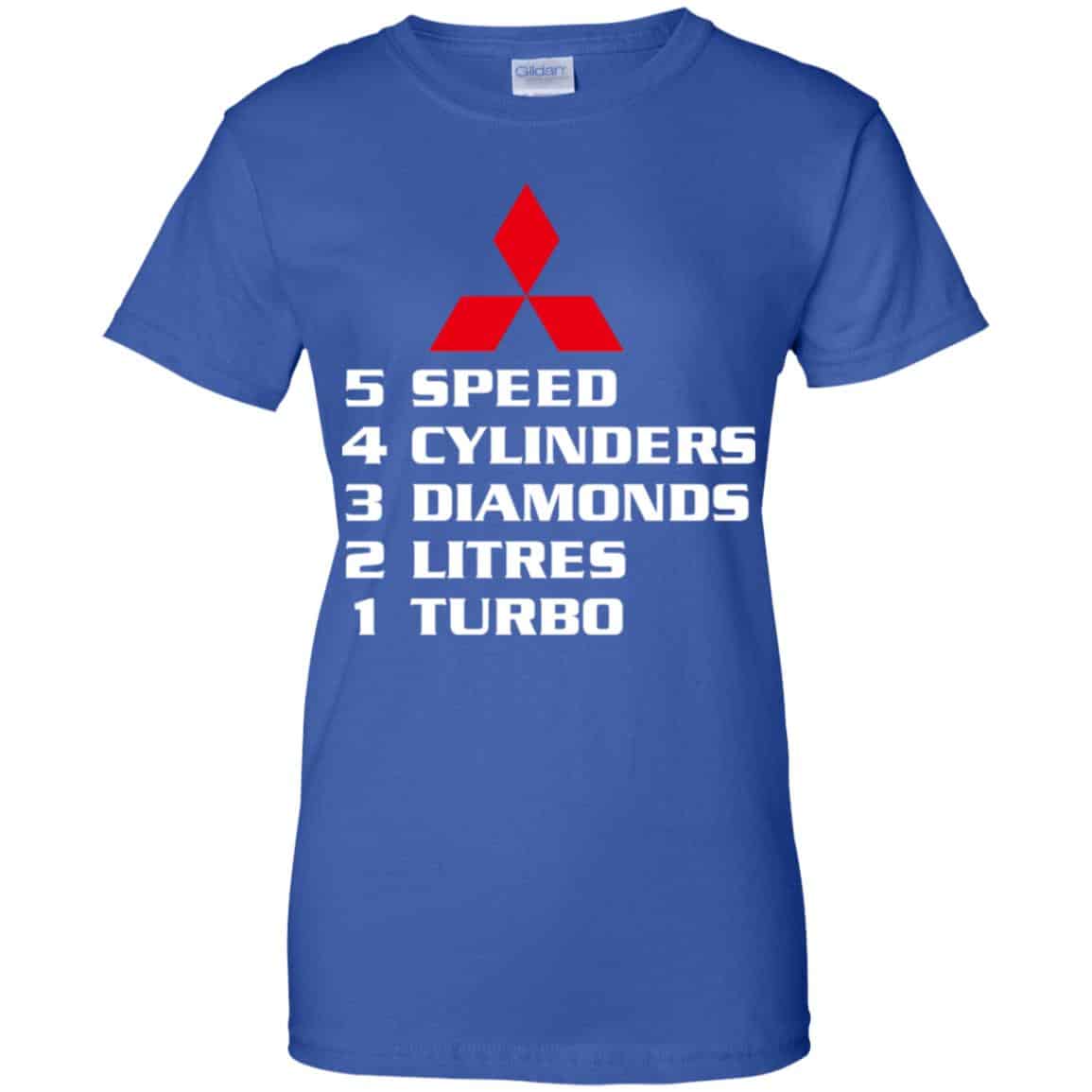 5 Speed 4 Cylinders 3 Diamonds 2 Litres 1 Turbo Mitsubishi Shirt, Hoodie, Tank