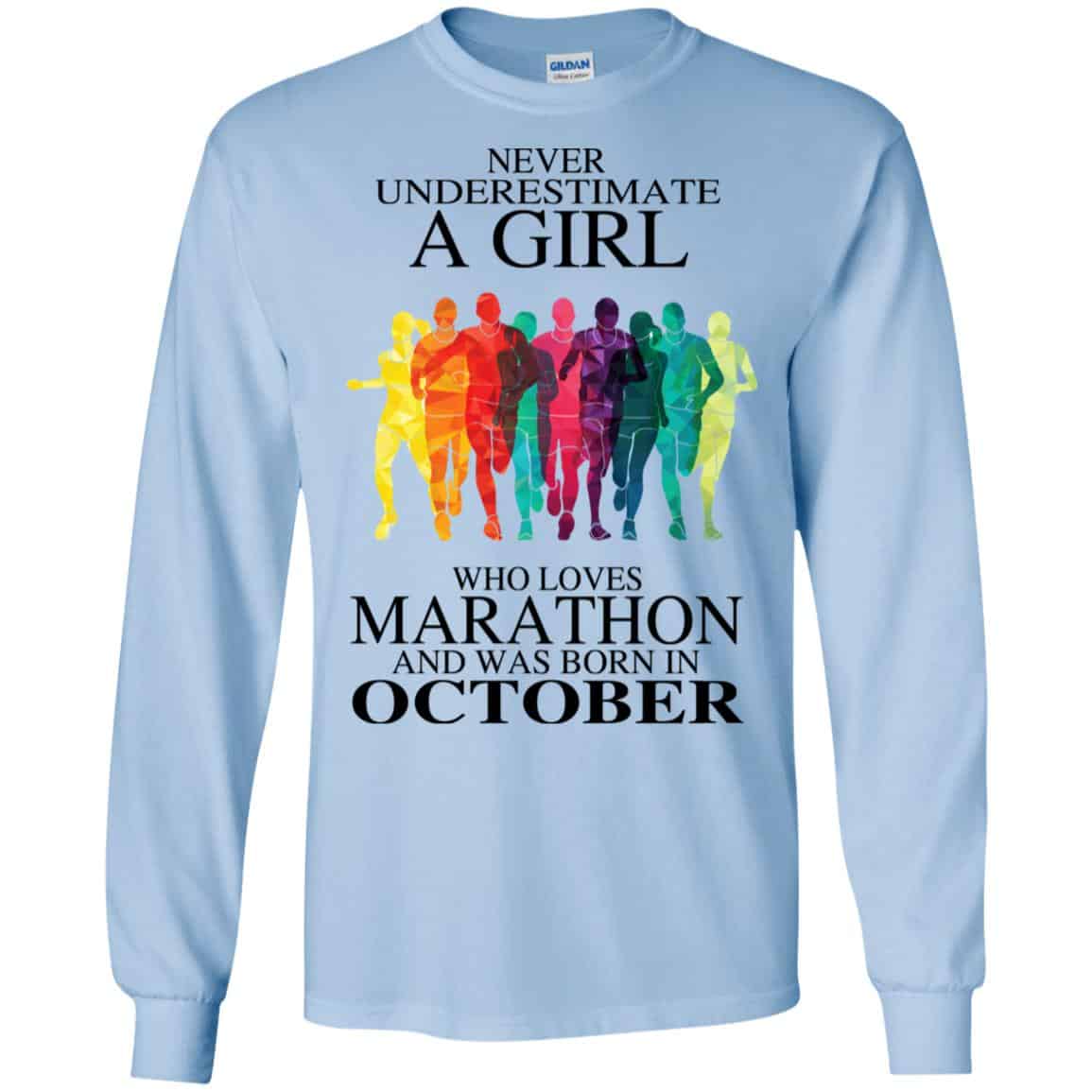 A Girl Who Loves Marathon And Was Born In October T-Shirts, Hoodie, Tank