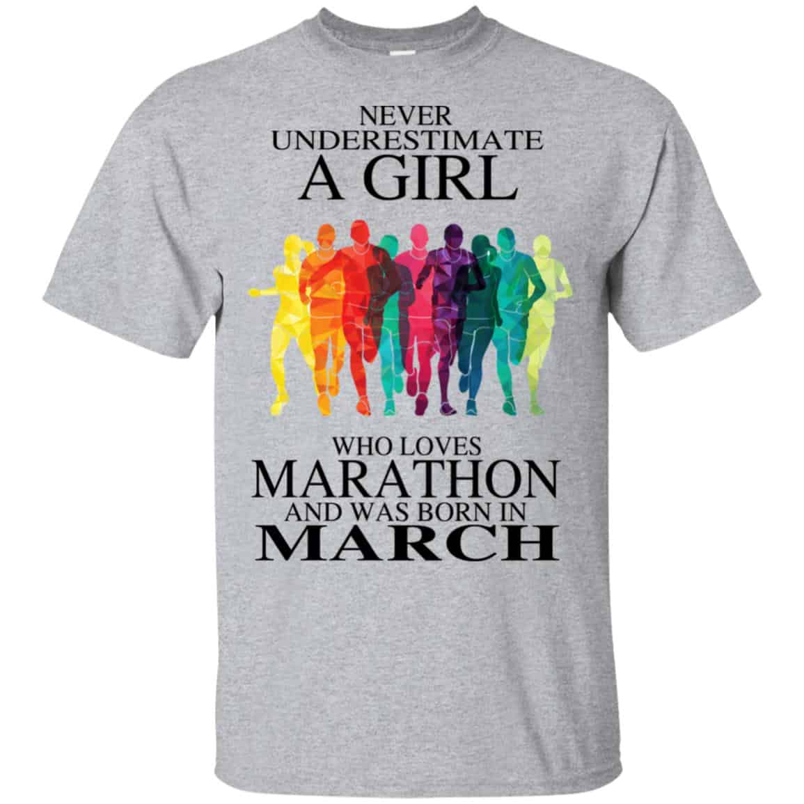 A Girl Who Loves Marathon And Was Born In March T-Shirts, Hoodie, Tank