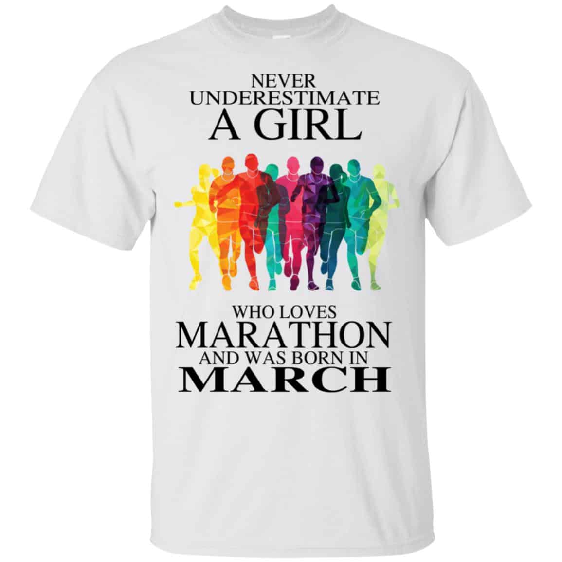 A Girl Who Loves Marathon And Was Born In March T-Shirts, Hoodie, Tank