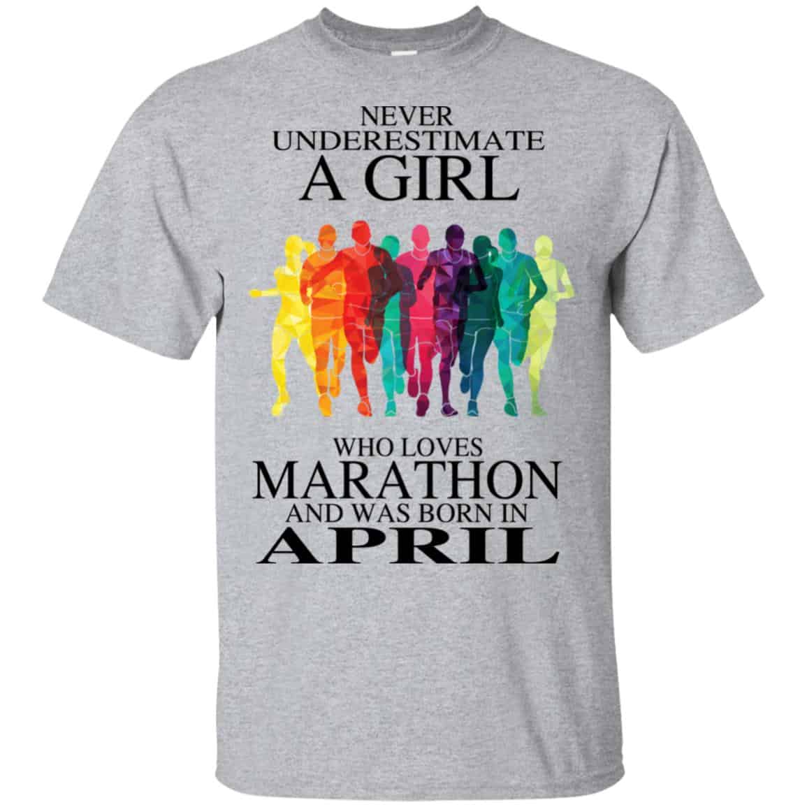 A Girl Who Loves Marathon And Was Born In April T-Shirts, Hoodie, Tank