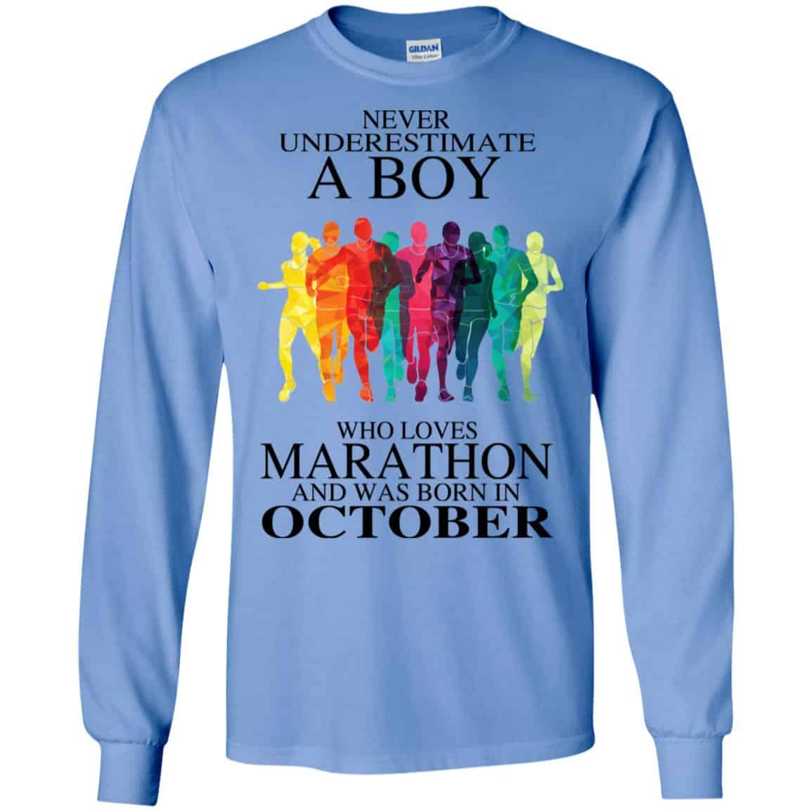A Boy Who Loves Marathon And Was Born In October T-Shirts, Hoodie, Tank