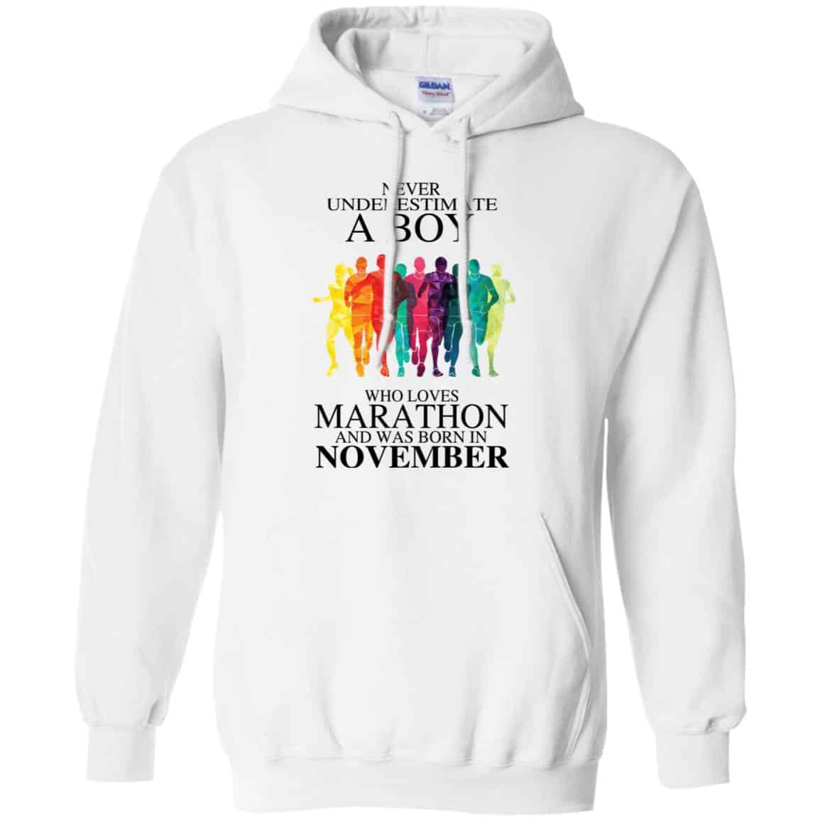 A Boy Who Loves Marathon And Was Born In November T-Shirts, Hoodie, Tank