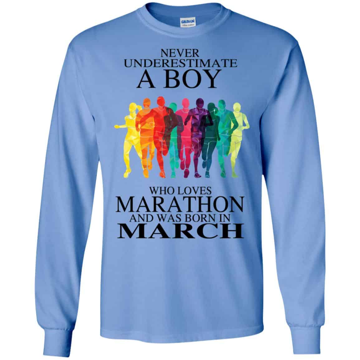 A Boy Who Loves Marathon And Was Born In March T-Shirts, Hoodie, Tank