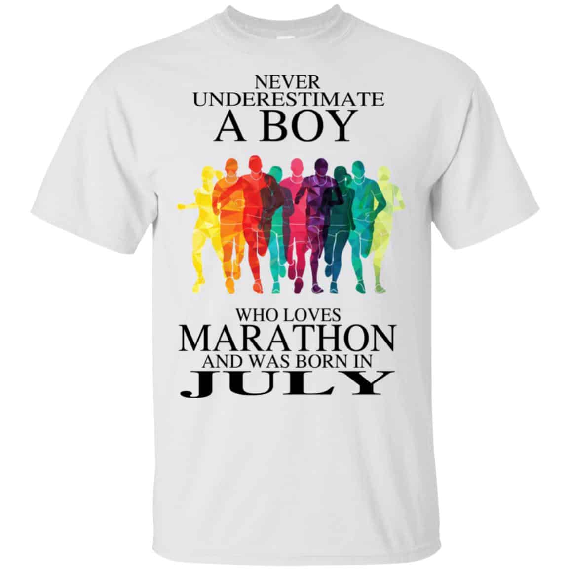 A Boy Who Loves Marathon And Was Born In July T-Shirts, Hoodie, Tank