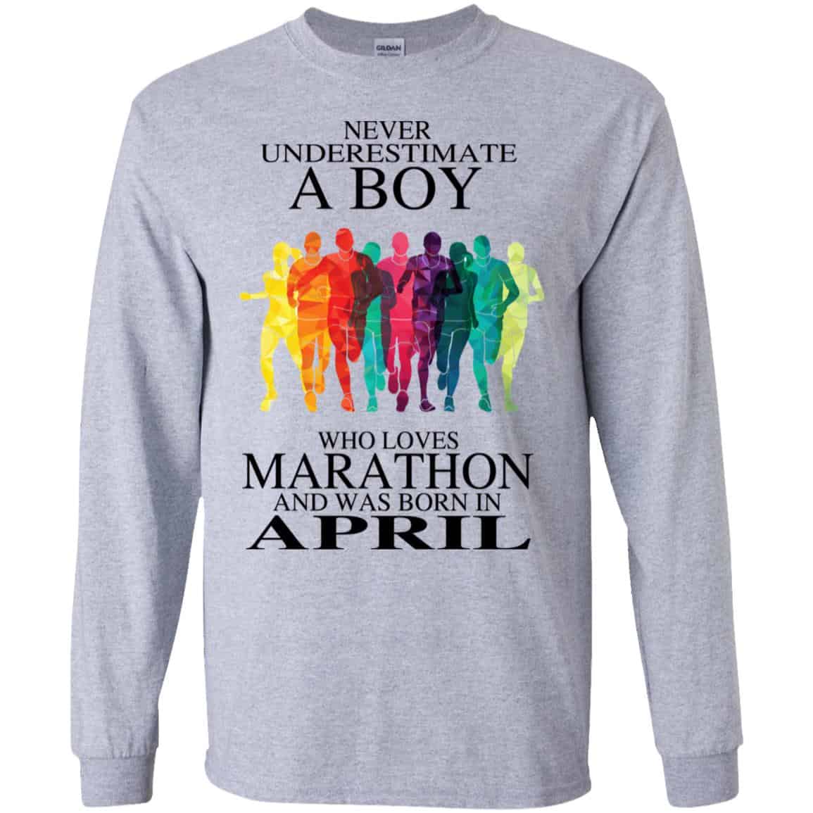 A Boy Who Loves Marathon And Was Born In April T-Shirts, Hoodie, Tank