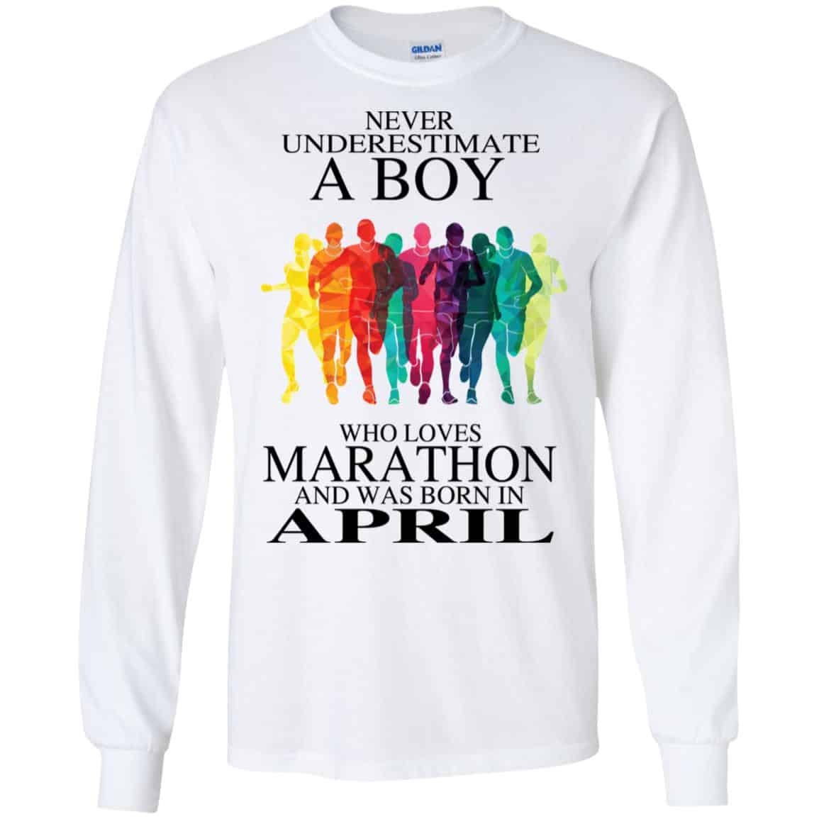 A Boy Who Loves Marathon And Was Born In April T-Shirts, Hoodie, Tank