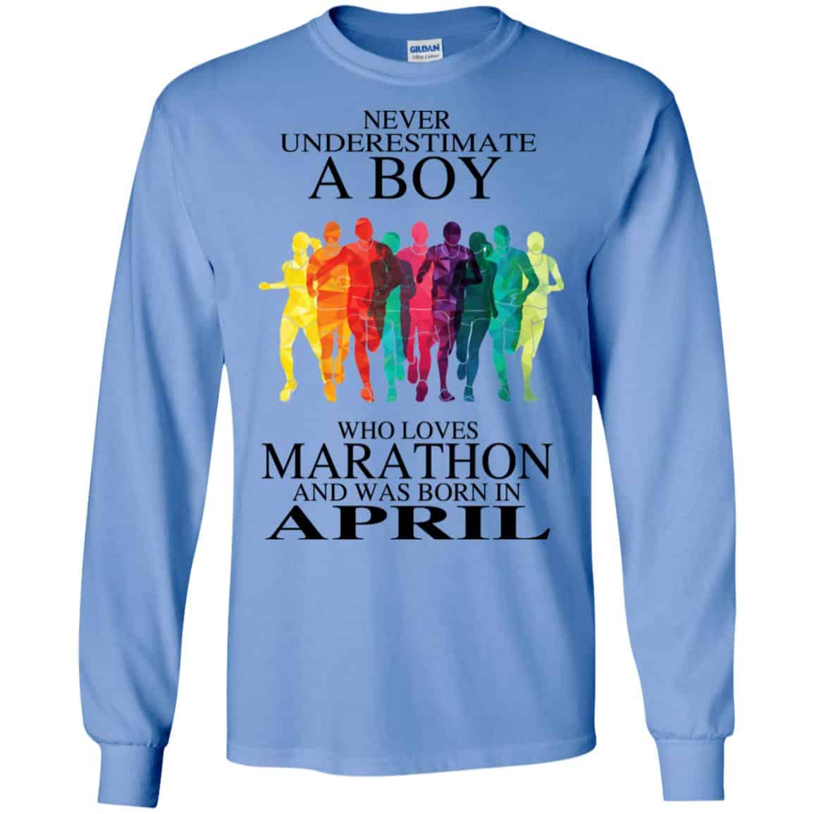A Boy Who Loves Marathon And Was Born In April T-Shirts, Hoodie, Tank