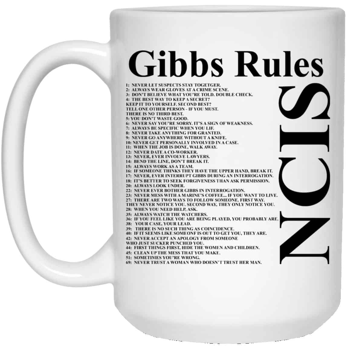 NCIS Gibbs Rules Mug