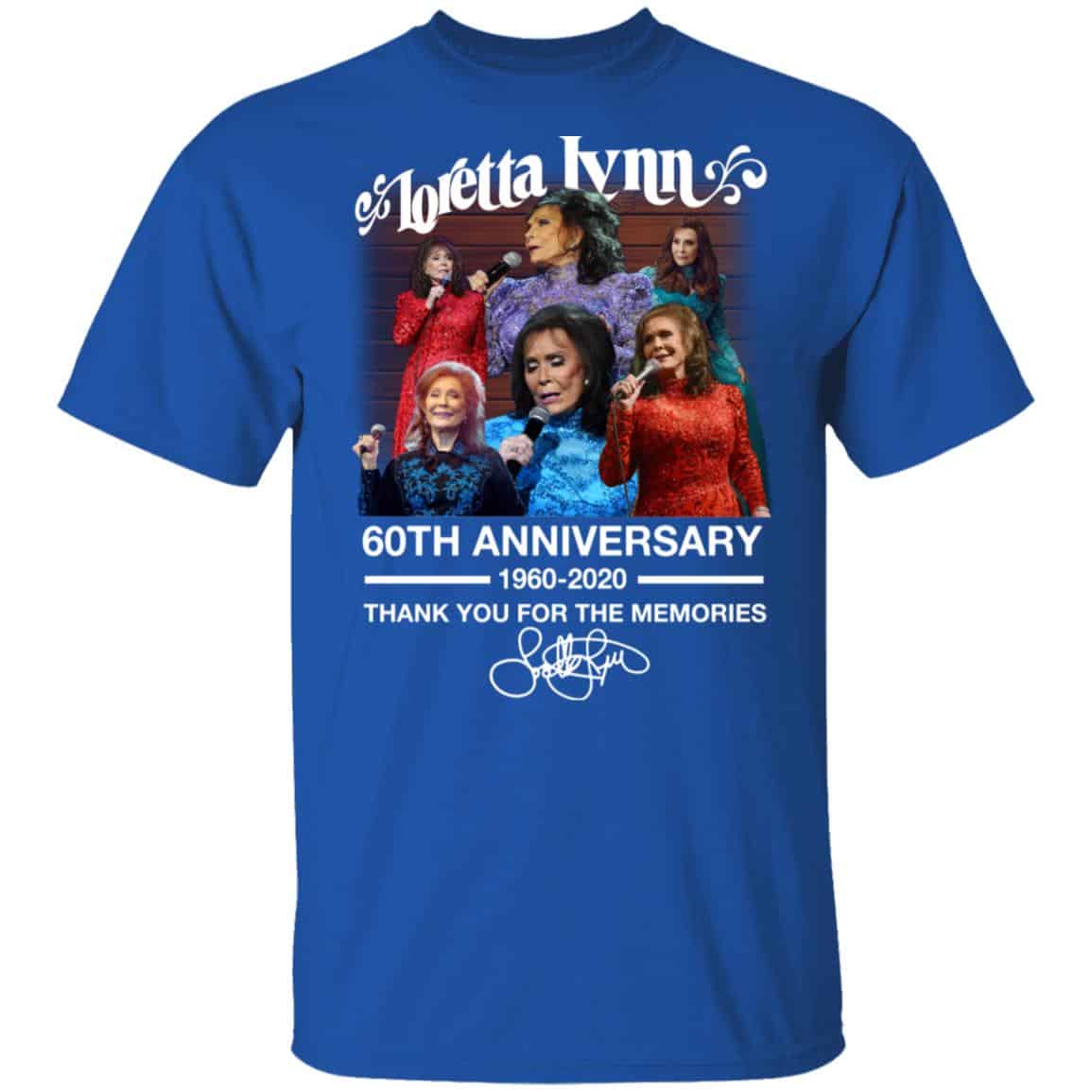 Loretta Lynn 60th Anniversary 1960 2020 Thank You For The Memories Signature Shirt, Hoodie, Tank