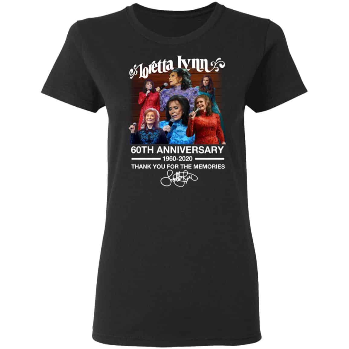 Loretta Lynn 60th Anniversary 1960 2020 Thank You For The Memories Signature Shirt, Hoodie, Tank