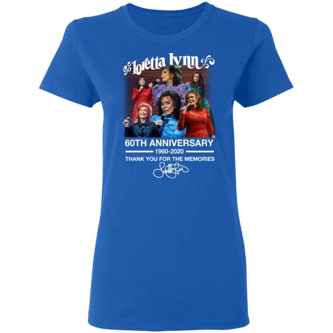 Loretta Lynn 60th Anniversary 1960 2020 Thank You For The Memories Signature Shirt, Hoodie, Tank