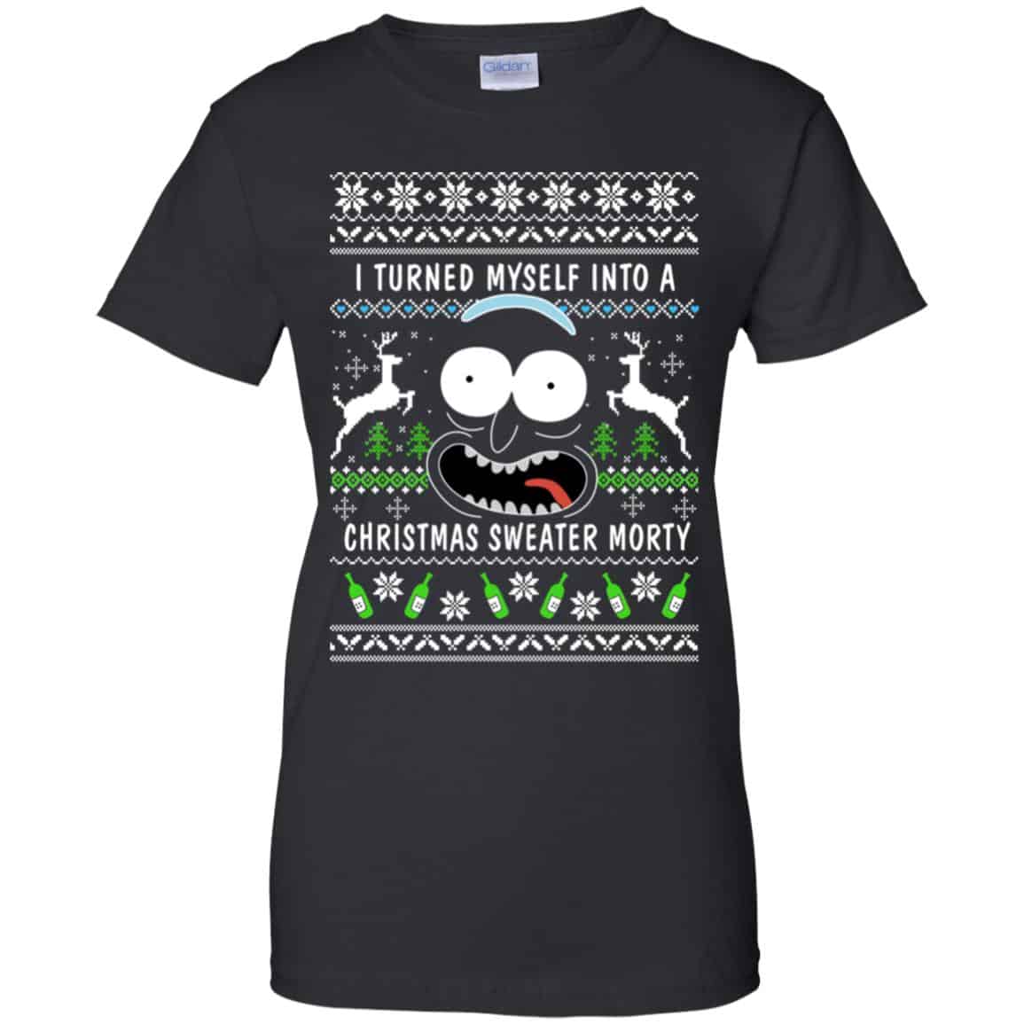Rick And Morty: I Turned Myself Into A Christmas Sweater Morty Ugly Xmas Sweater, T-Shirts, Hoodie