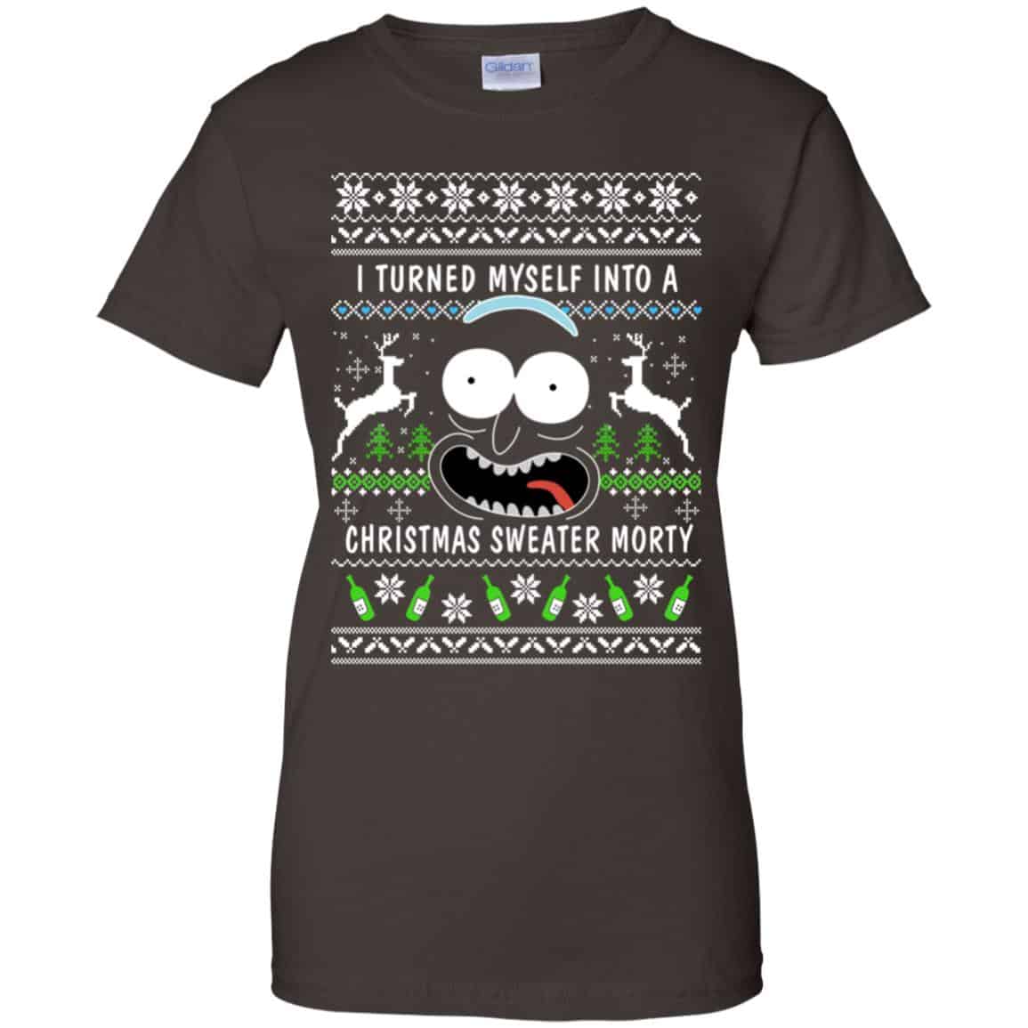 Rick And Morty: I Turned Myself Into A Christmas Sweater Morty Ugly Xmas Sweater, T-Shirts, Hoodie