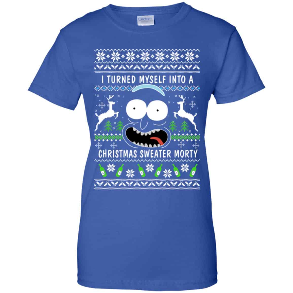 Rick And Morty: I Turned Myself Into A Christmas Sweater Morty Ugly Xmas Sweater, T-Shirts, Hoodie