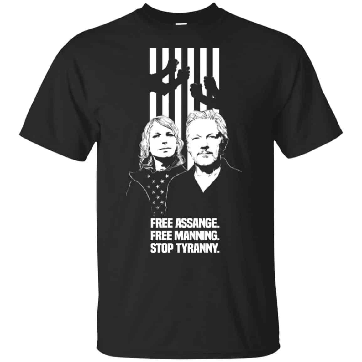 Free Assange. Free Manning. Stop Tyranny. T-Shirts, Hoodie, Tank