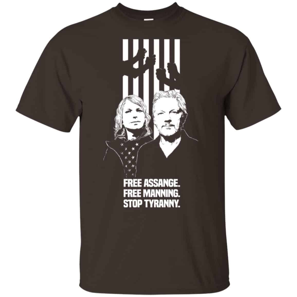 Free Assange. Free Manning. Stop Tyranny. T-Shirts, Hoodie, Tank