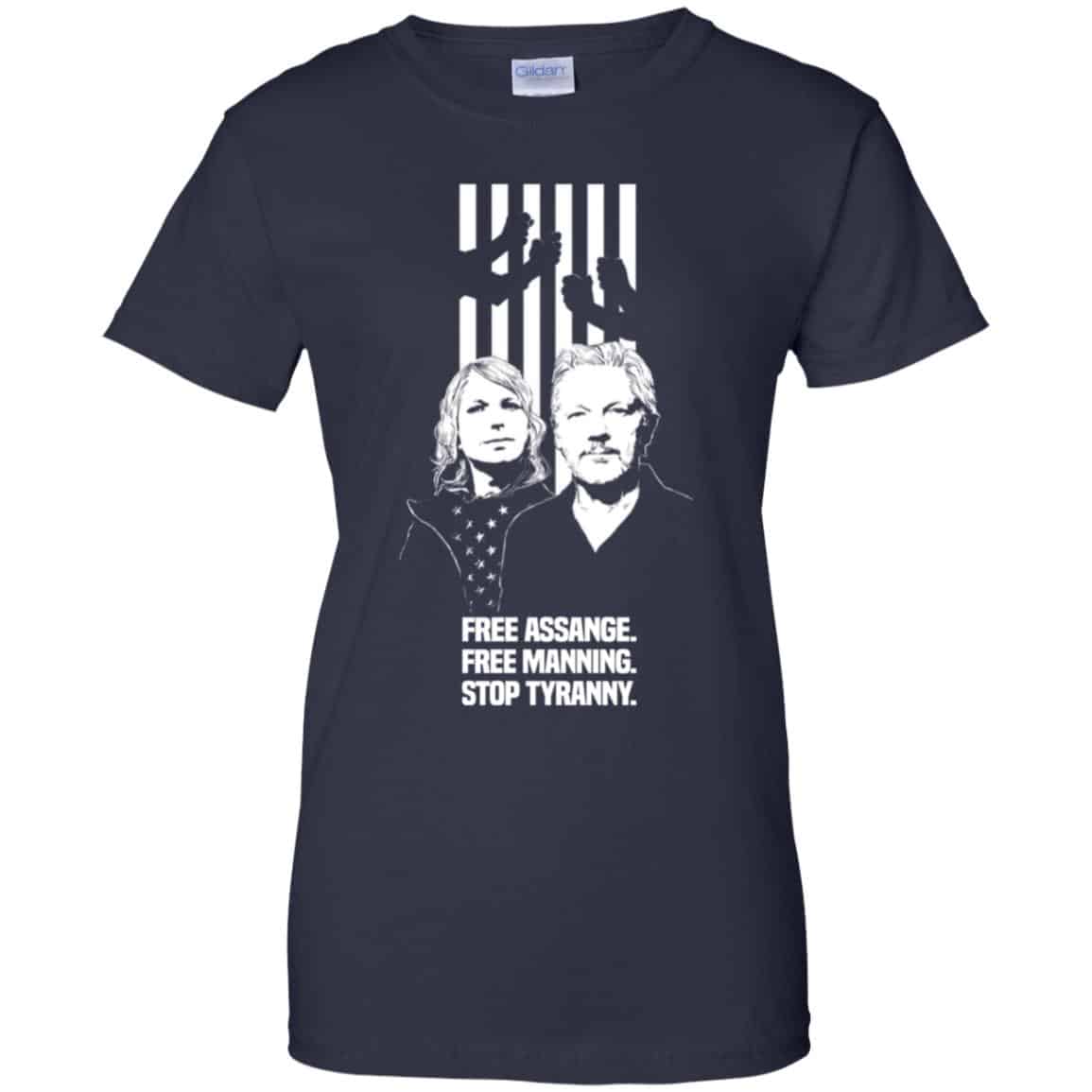 Free Assange. Free Manning. Stop Tyranny. T-Shirts, Hoodie, Tank