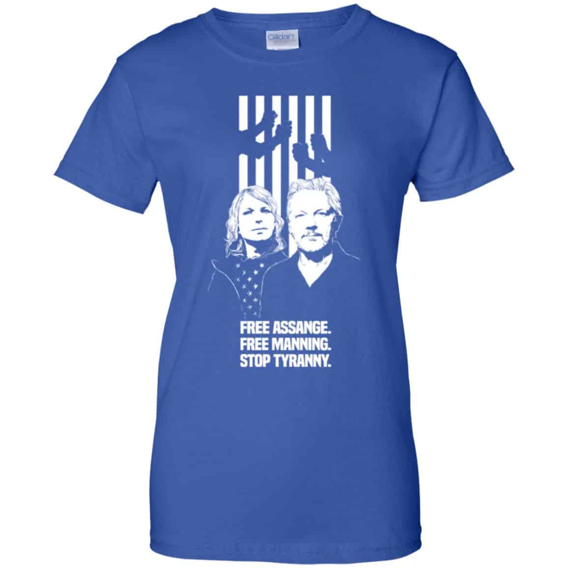 Free Assange. Free Manning. Stop Tyranny. T-Shirts, Hoodie, Tank