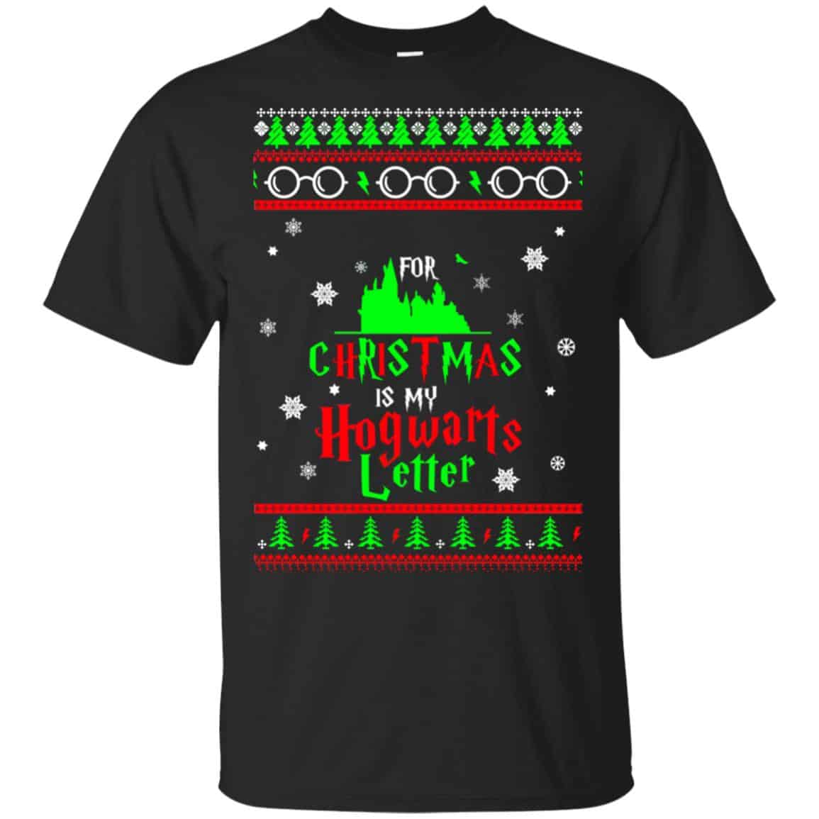 Harry Potter: All I Want Is My Hogwarts Letter Ugly Christmas Sweater, T-Shirts, Hoodie