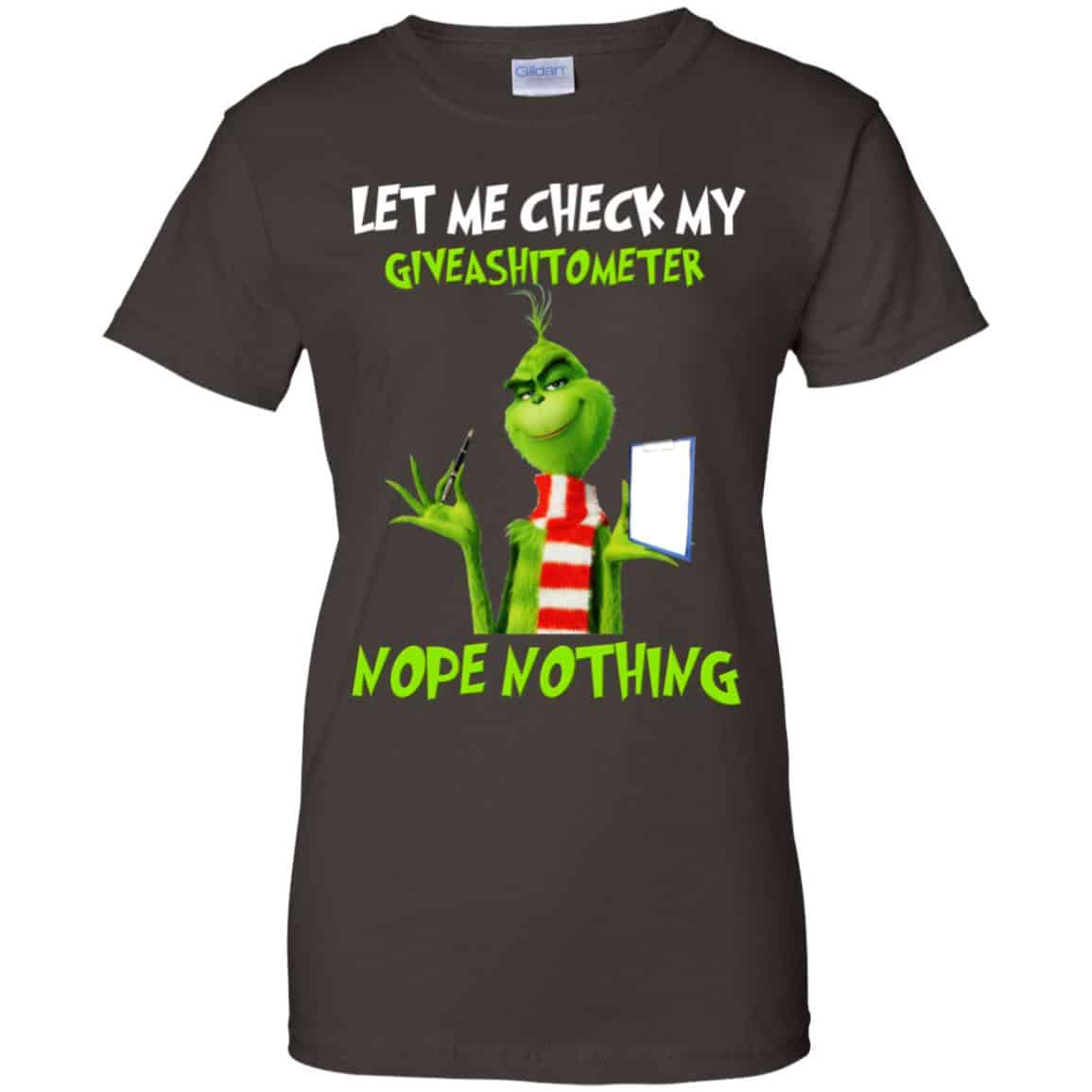 The Grinch: Let Me Check My Giveashitometer Nope Nothing T-Shirts, Hoodie, Tank