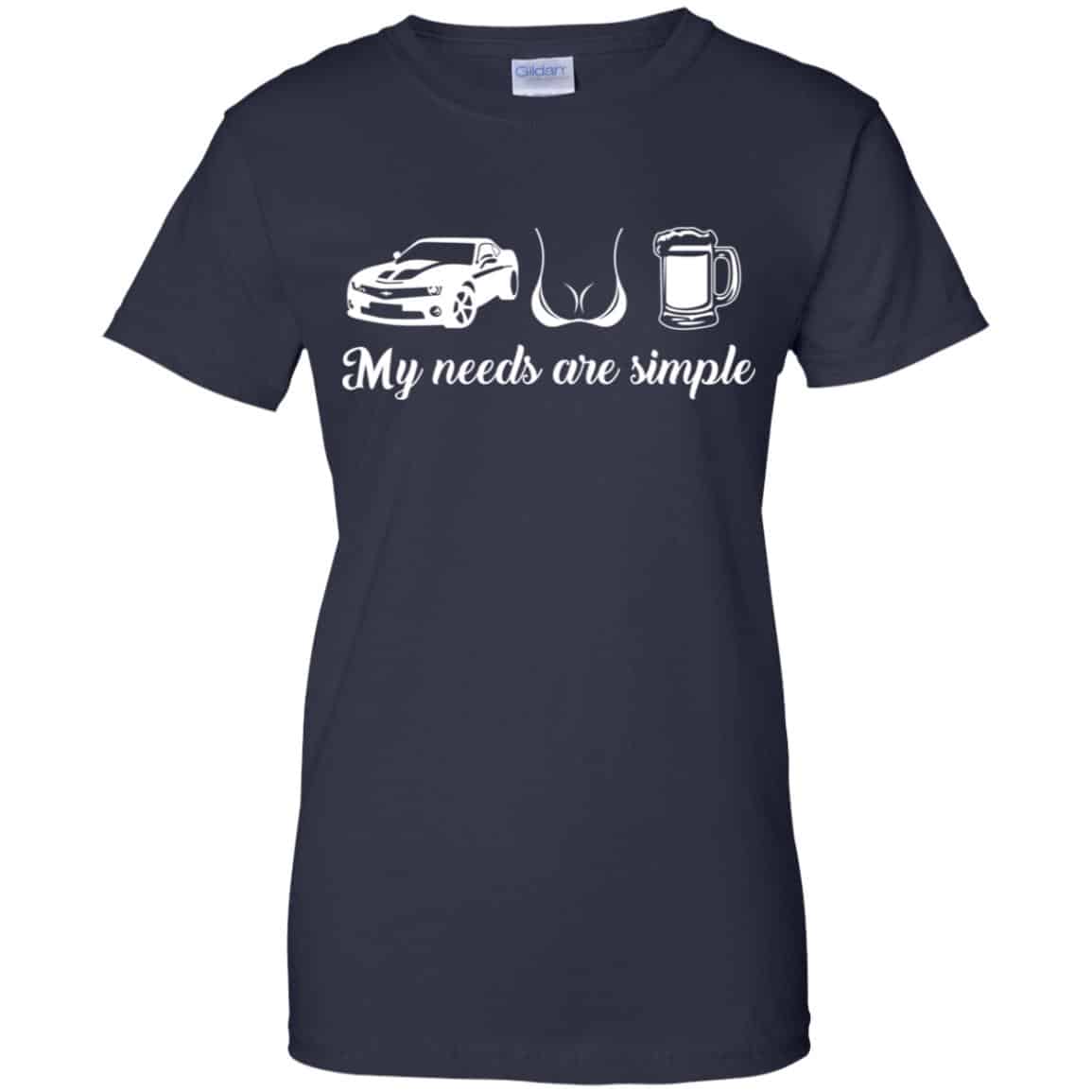 My Needs Are Simple Camaro Boobs And Beer Shirt, Hoodie, Tank