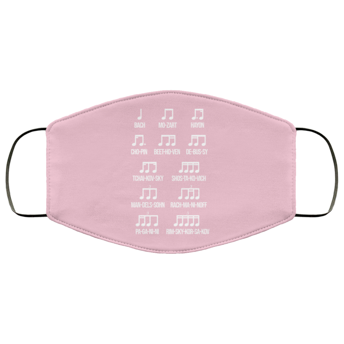 Composer Rhythm Music Gift Bach Mozart Beethoven Chopin Camiseta Face Mask
