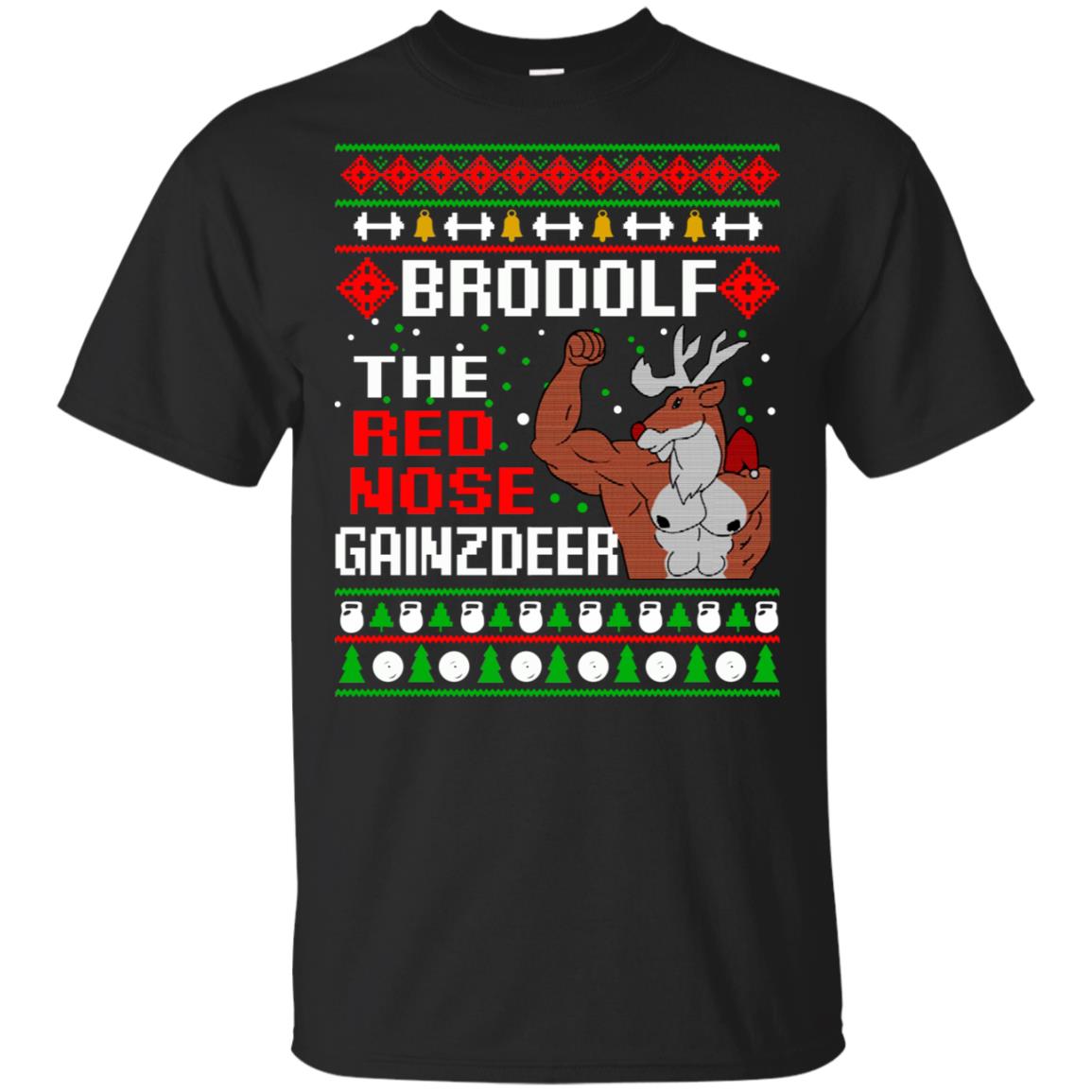 Brodolf The Red Nose Gainzdeer Christmas Sweater, T-Shirts, Hoodie