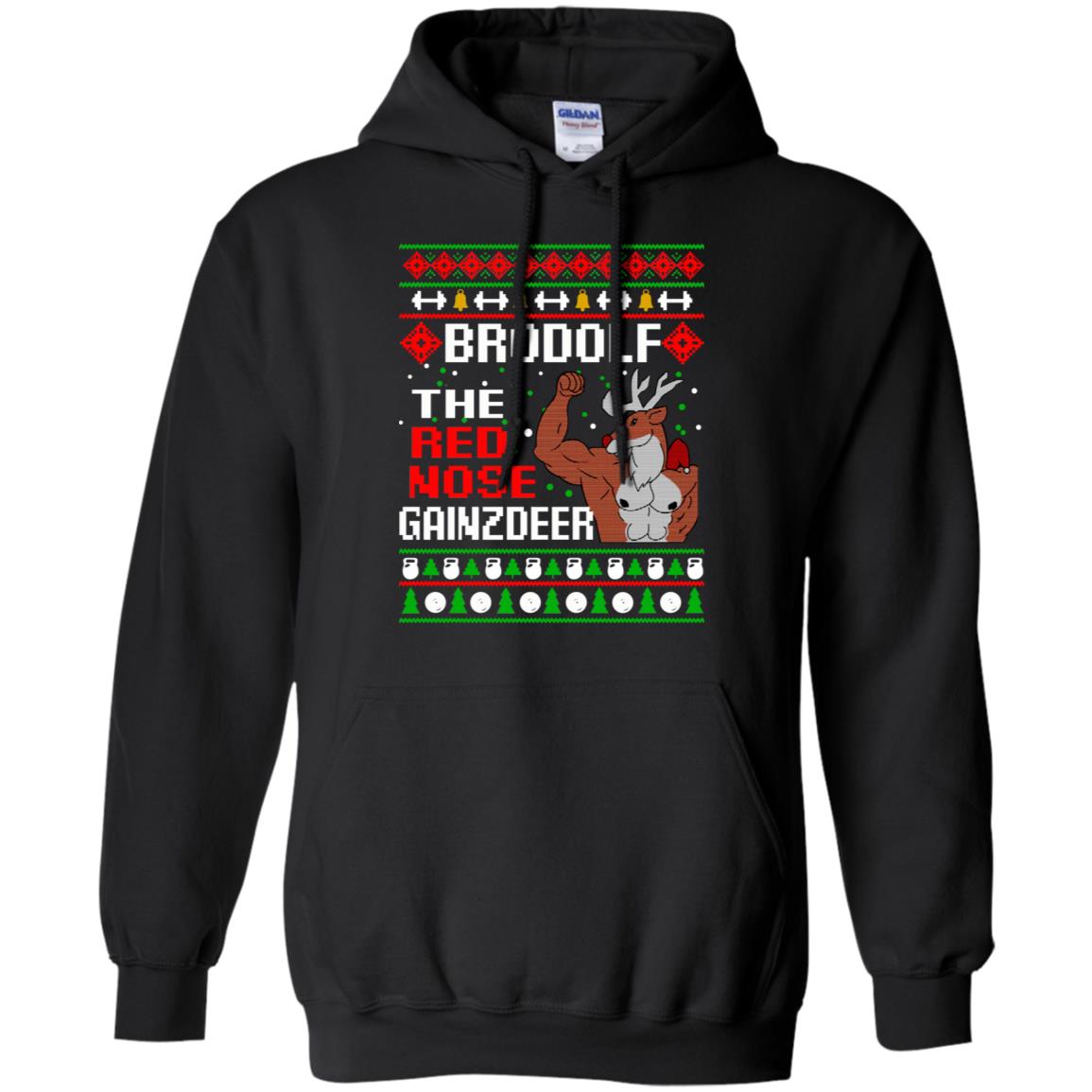Brodolf The Red Nose Gainzdeer Christmas Sweater, T-Shirts, Hoodie