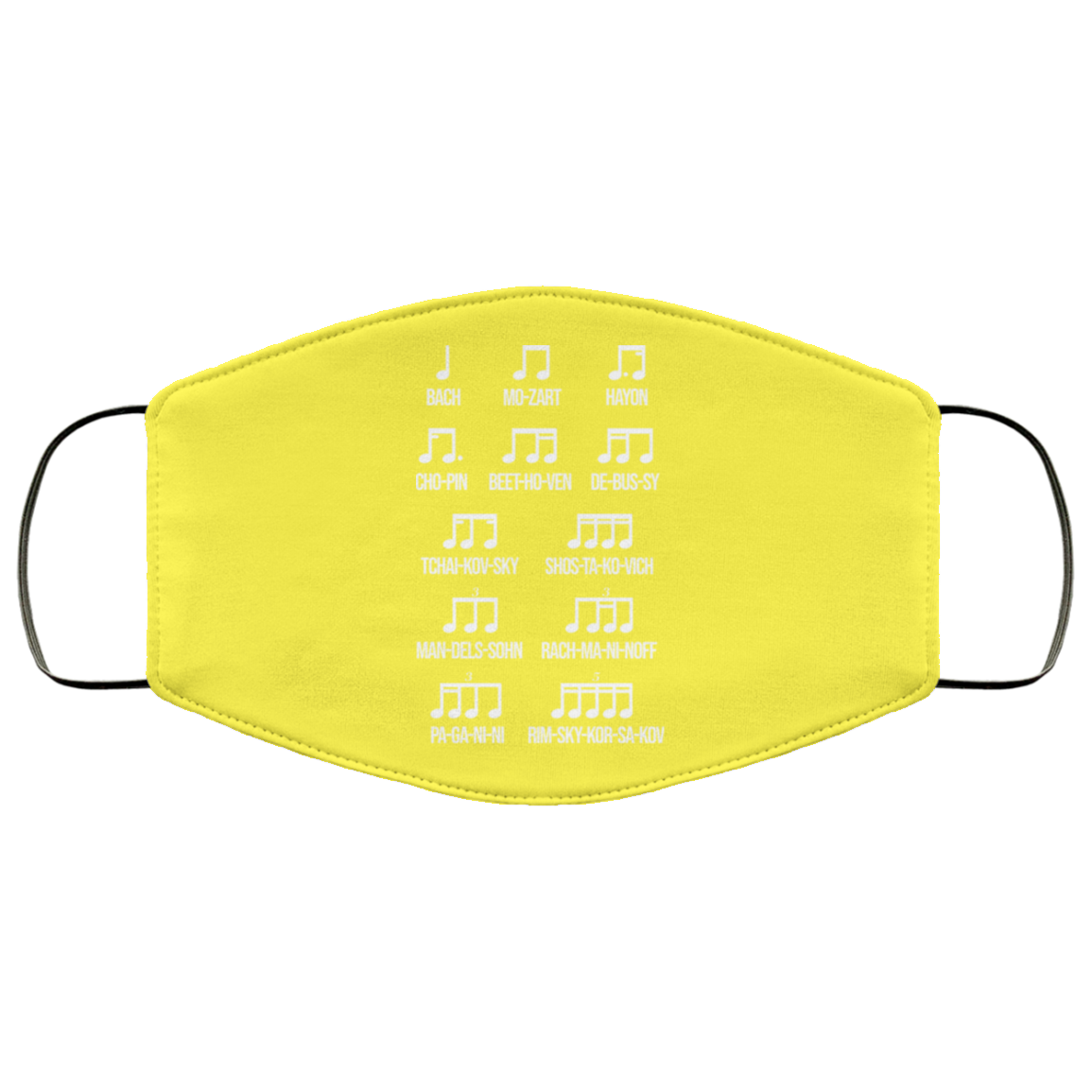 Composer Rhythm Music Gift Bach Mozart Beethoven Chopin Camiseta Face Mask