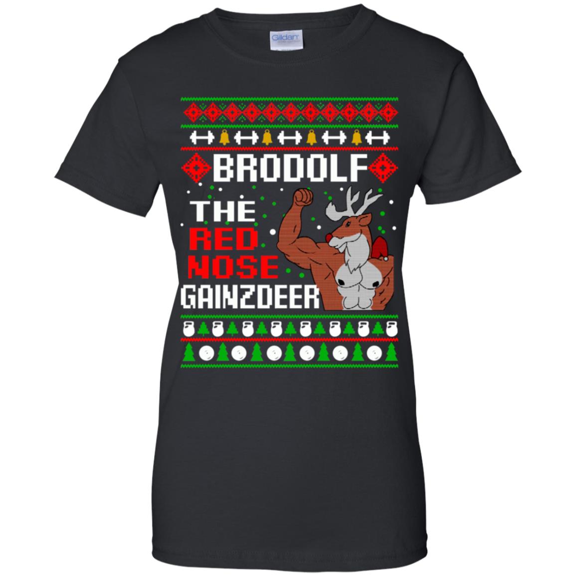 Brodolf The Red Nose Gainzdeer Christmas Sweater, T-Shirts, Hoodie