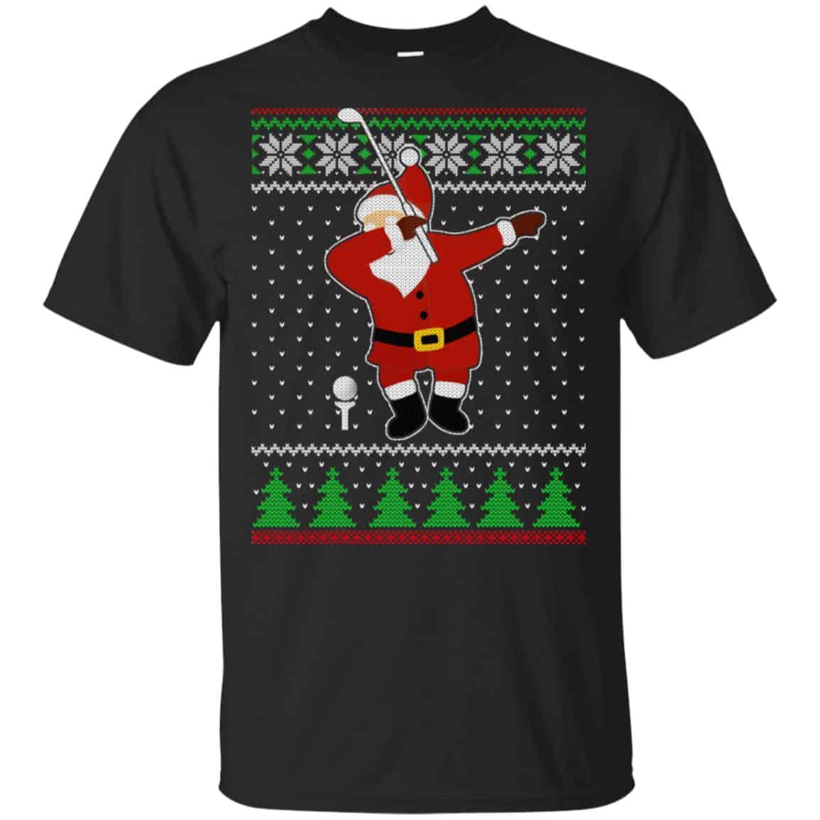Dabbing Santa Golf Ugly Christmas Sweater, T-Shirts, Hoodie