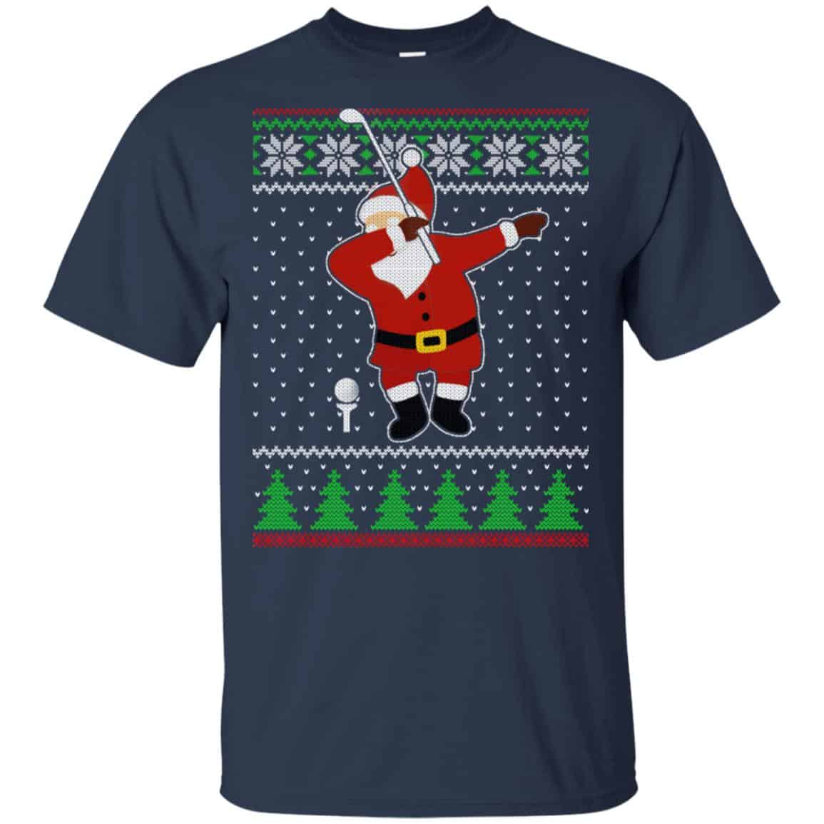Dabbing Santa Golf Ugly Christmas Sweater, T-Shirts, Hoodie