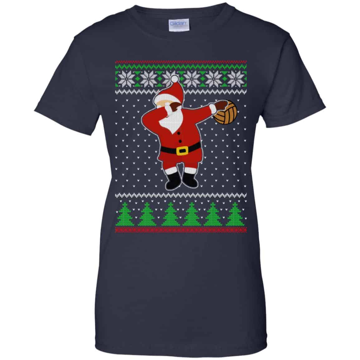 Dabbing Santa Volleyball Ugly Christmas Sweater, T-Shirts, Hoodie