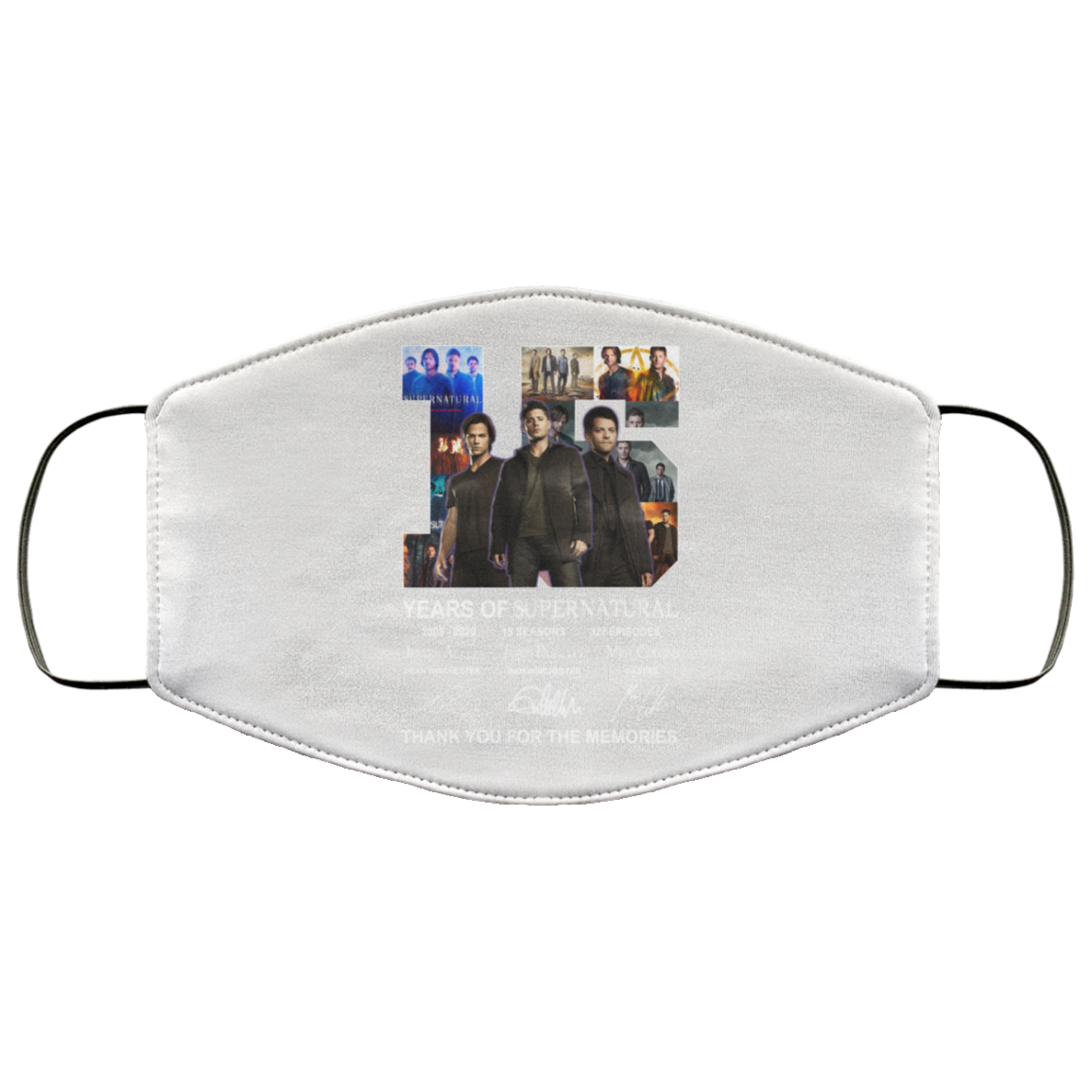 15 Years Of Supernatural Thank You For My Memories Face Mask