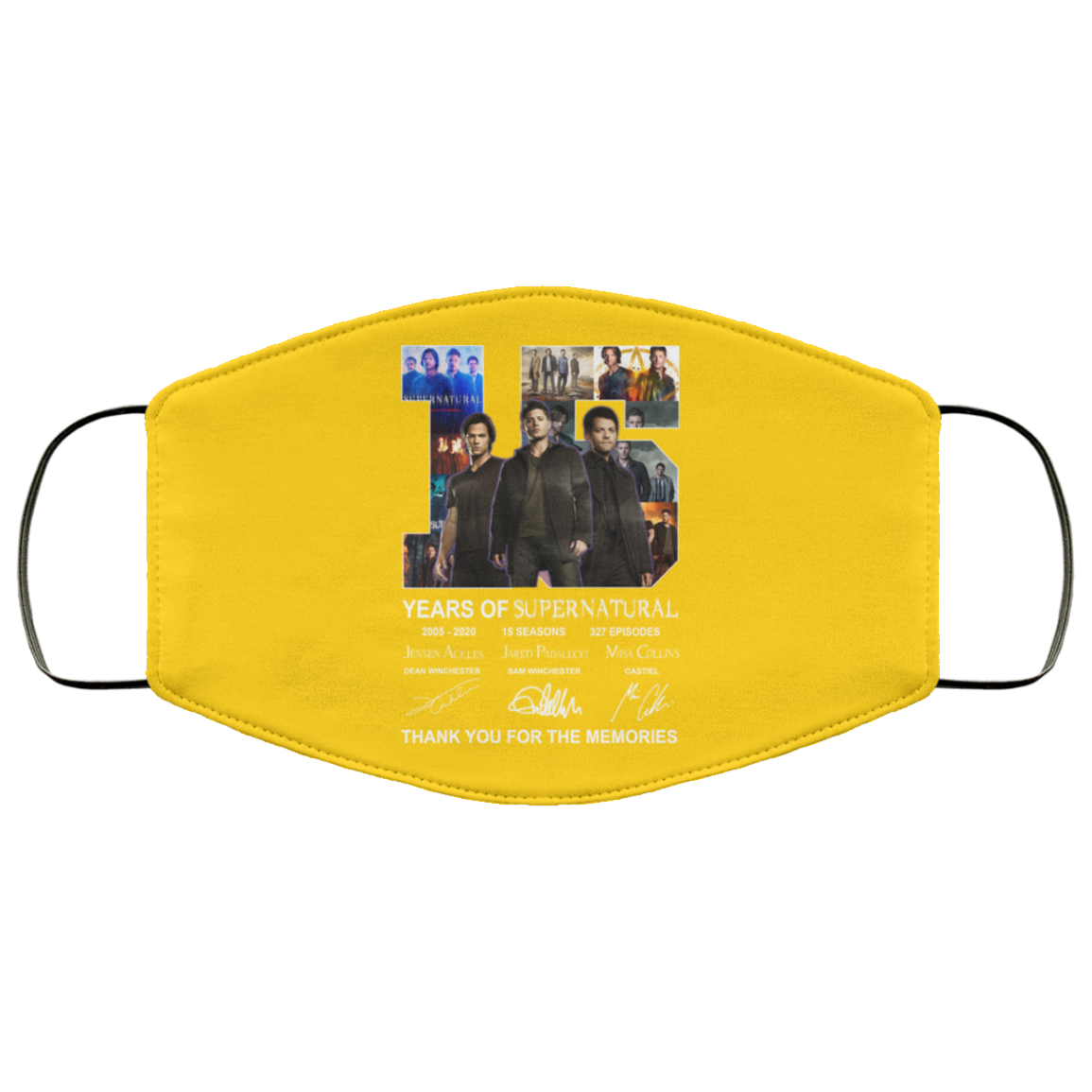 15 Years Of Supernatural Thank You For My Memories Face Mask