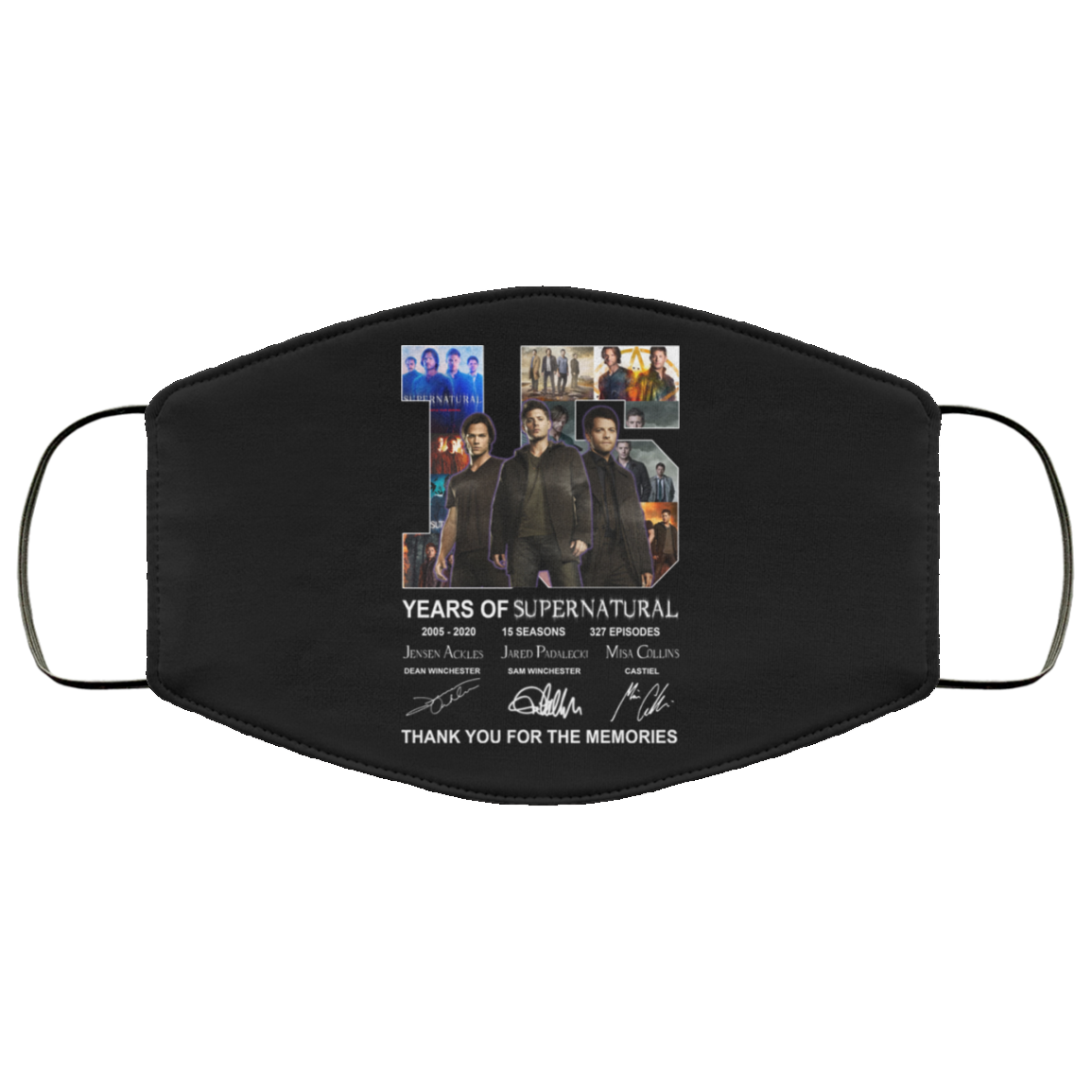 15 Years Of Supernatural Thank You For My Memories Face Mask