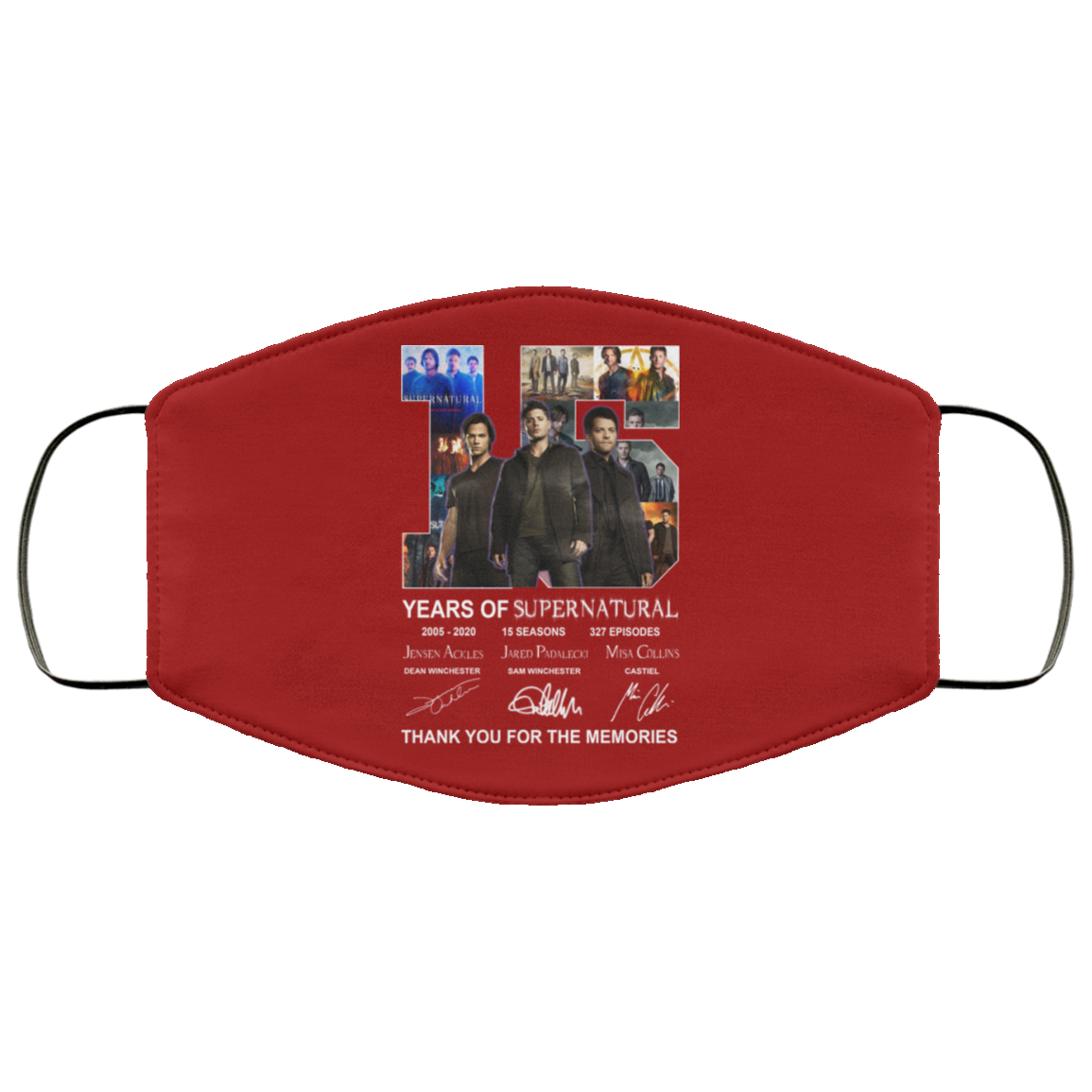15 Years Of Supernatural Thank You For My Memories Face Mask