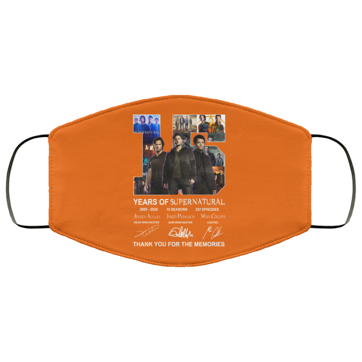 15 Years Of Supernatural Thank You For My Memories Face Mask