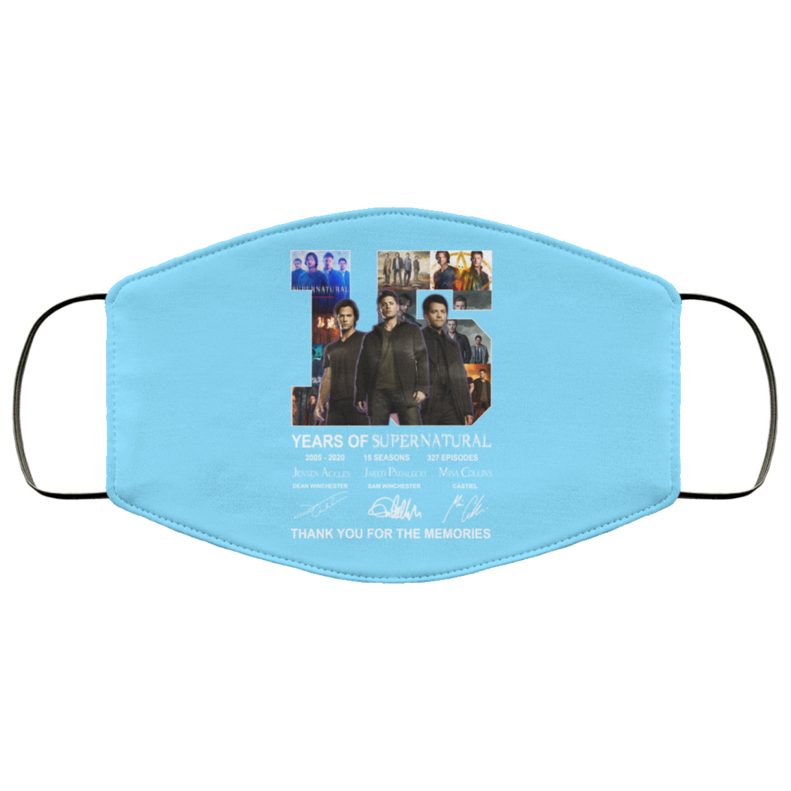 15 Years Of Supernatural Thank You For My Memories Face Mask