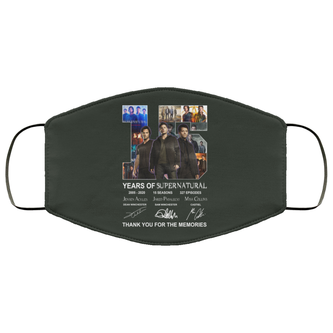 15 Years Of Supernatural Thank You For My Memories Face Mask