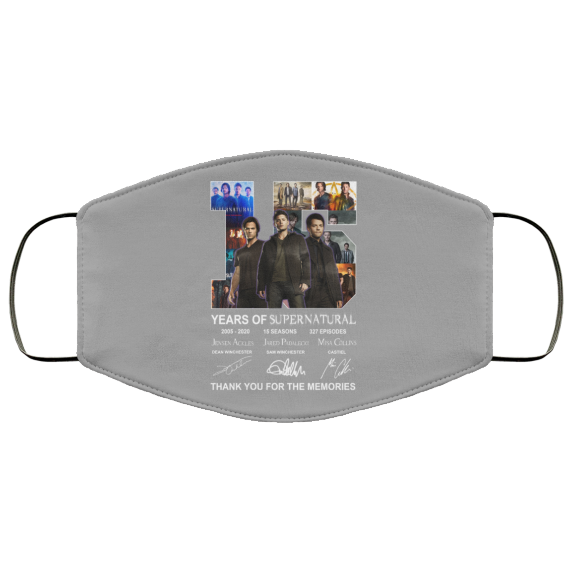 15 Years Of Supernatural Thank You For My Memories Face Mask