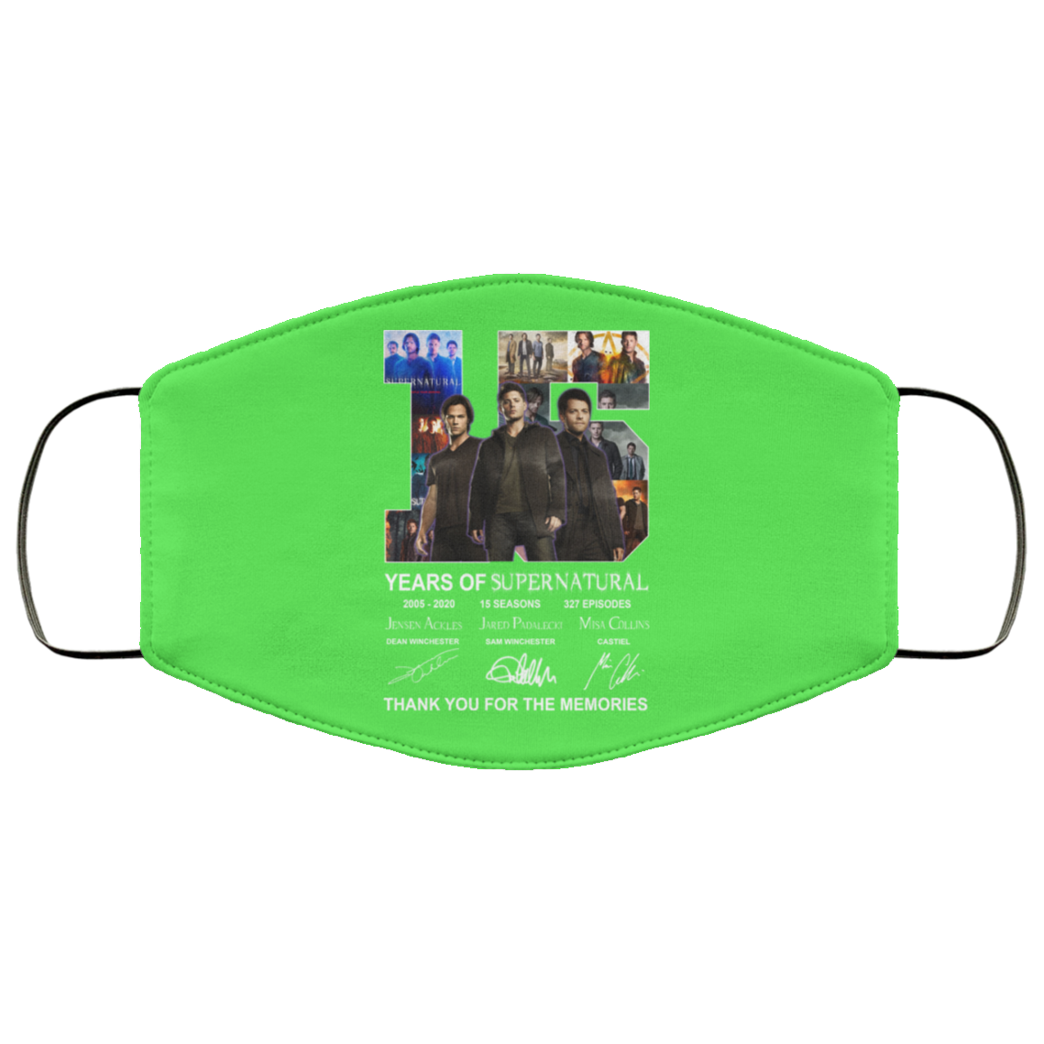 15 Years Of Supernatural Thank You For My Memories Face Mask