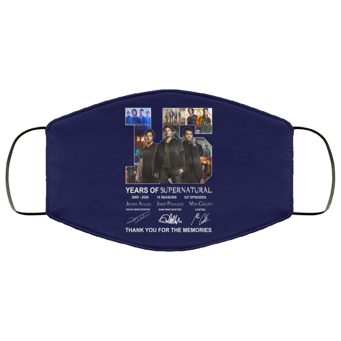 15 Years Of Supernatural Thank You For My Memories Face Mask